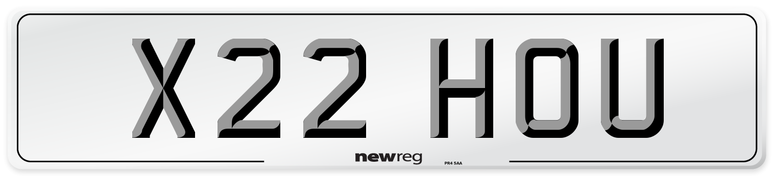X22 HOU Number Plate from New Reg